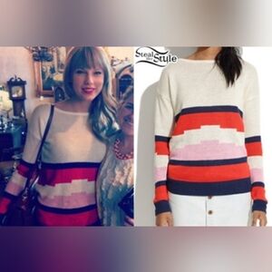 Madewell Multicolor Blockstep Boat Neck Knit Sweater, EUC, Small